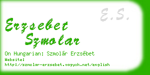 erzsebet szmolar business card